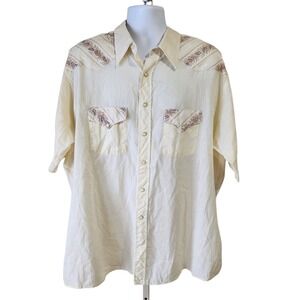 Vintage 70s Cowboy Joe's Western Pearl Snap Shirt Mens 19-19.5 USA Cowboy Rodeo